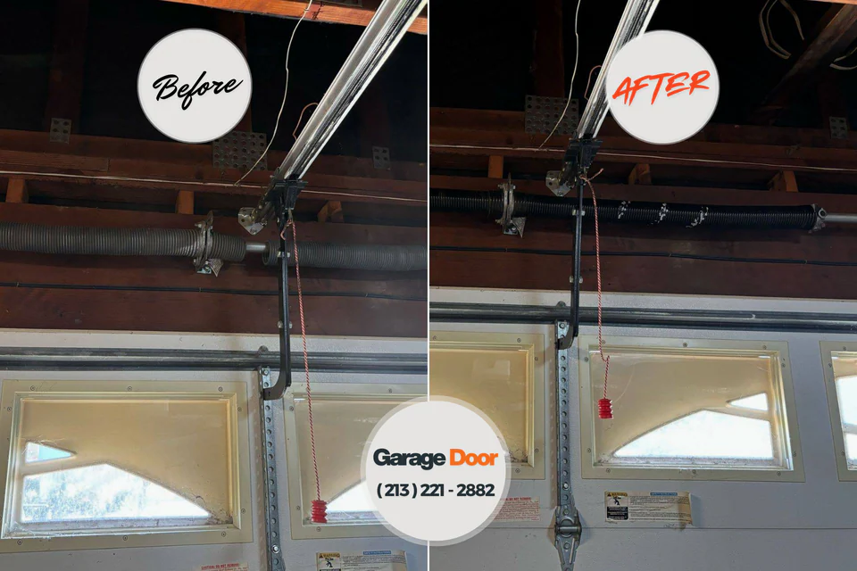 Before and after: garage door repair Clear Lake Shores, TX